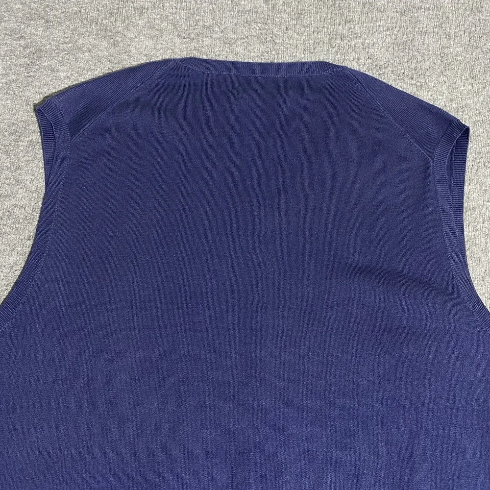 Polo Ralph Lauren Sweater Vest Navy Blue Mens Size XXL Pima Cotton V Neck Golf